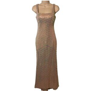 NWT City Triangles Straight Neck Metallic Sequin Dress Size‎ 1 Prom Formal Hoco